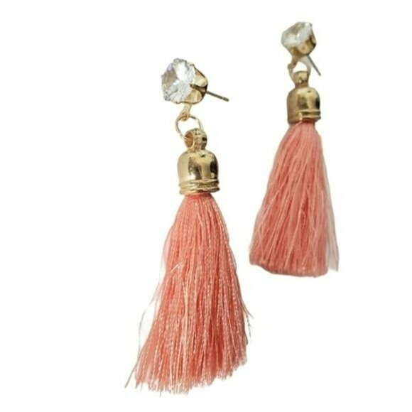 Fashion Jewelry Faux Diamond Tassel Earrings Sz OS - Picture 3 of 5